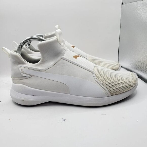 Z919 Puma Womens Rebel Mid Cross Trainer Shoe Gray/ Violet/White Size 8.5 US - Picture 1 of 6
